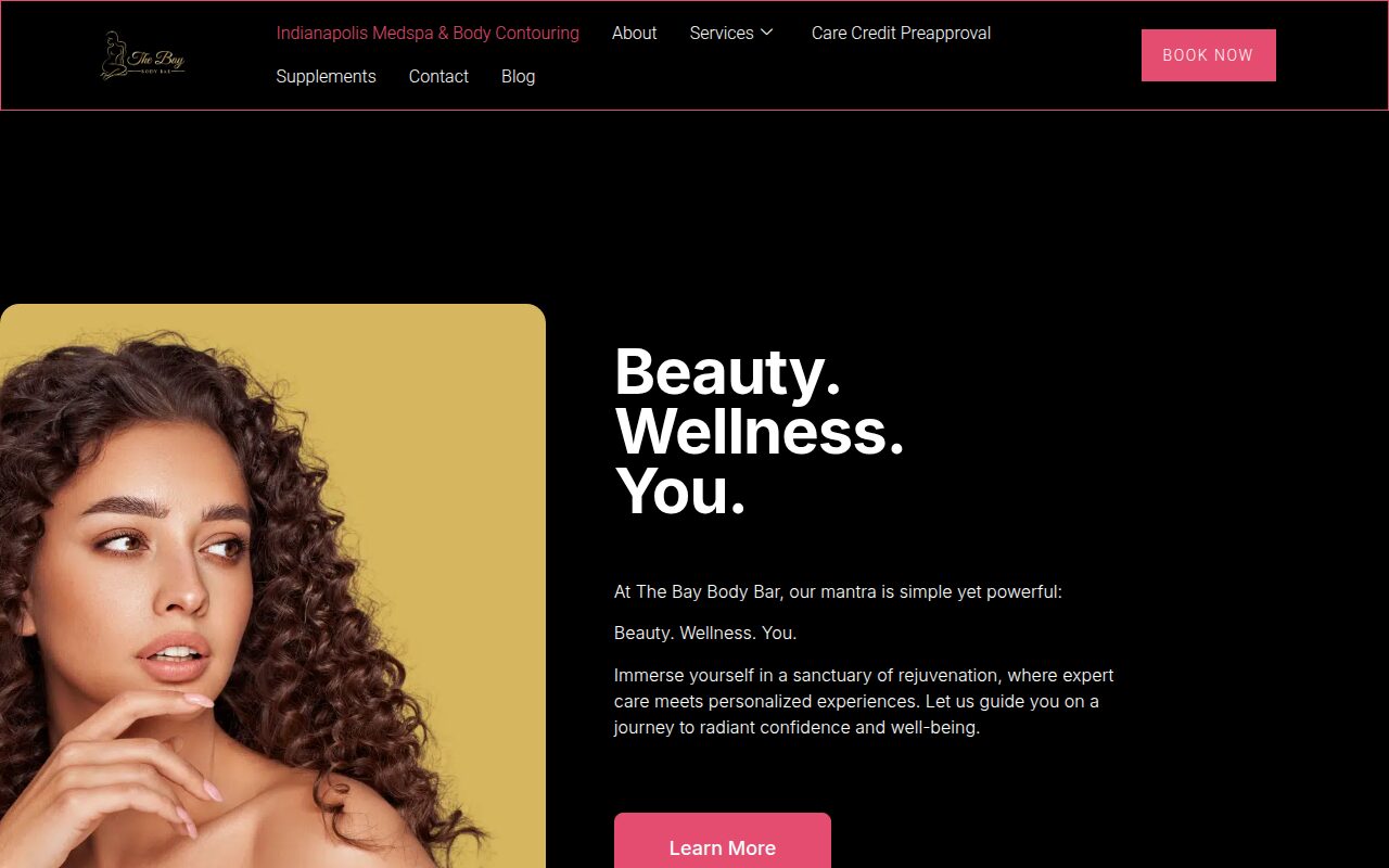 The Bay Body Bar website screenshot
